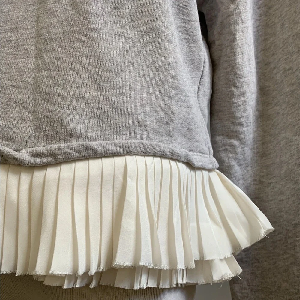 J. CREW Gray Ruffle Hem Women's Top